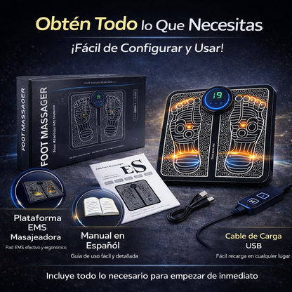 Masajeador EMS para Pies – Alivio del Dolor y Circulación en 10 Minutos