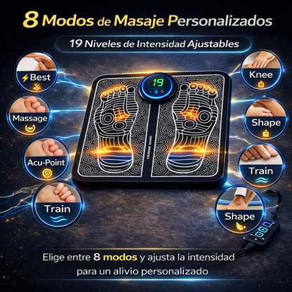 Masajeador EMS para Pies – Alivio del Dolor y Circulación en 10 Minutos